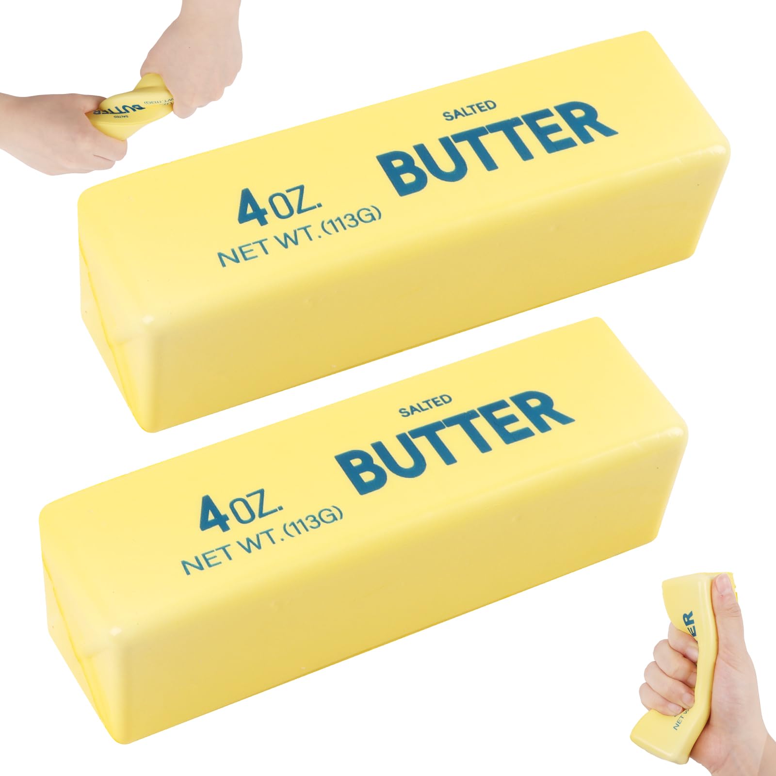 LOMIMOS 2 Pcs Butter Squishy Toys, Squeeze Butter Cheese Stress Stick Toy