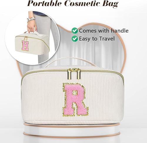 Miniatura 8 de DTBG Bolsa de cosméticos de viaje de gran capacidad, Beige, K
