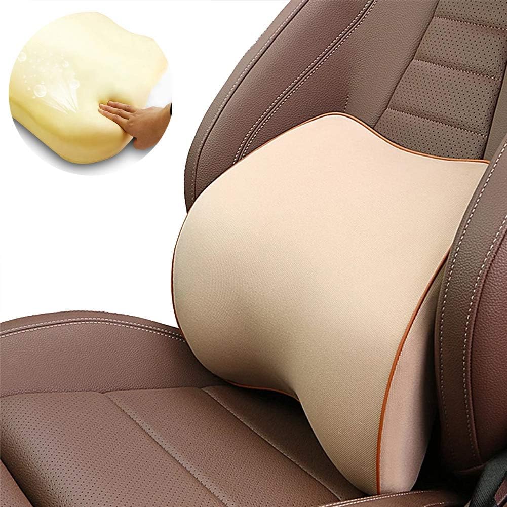 Almohada de apoyo lumbar, respaldo portátil de espuma viscoelástica, diseño ortopédico con funda extraíble para coche, camión, silla de oficina y silla de ruedas