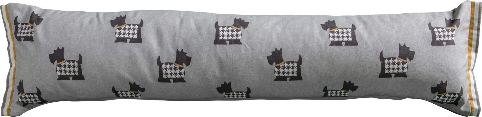 Gallery Direct Scottie Dog Draught Excluder Grey Door Accessory 22 x 90cm, 22x90cm