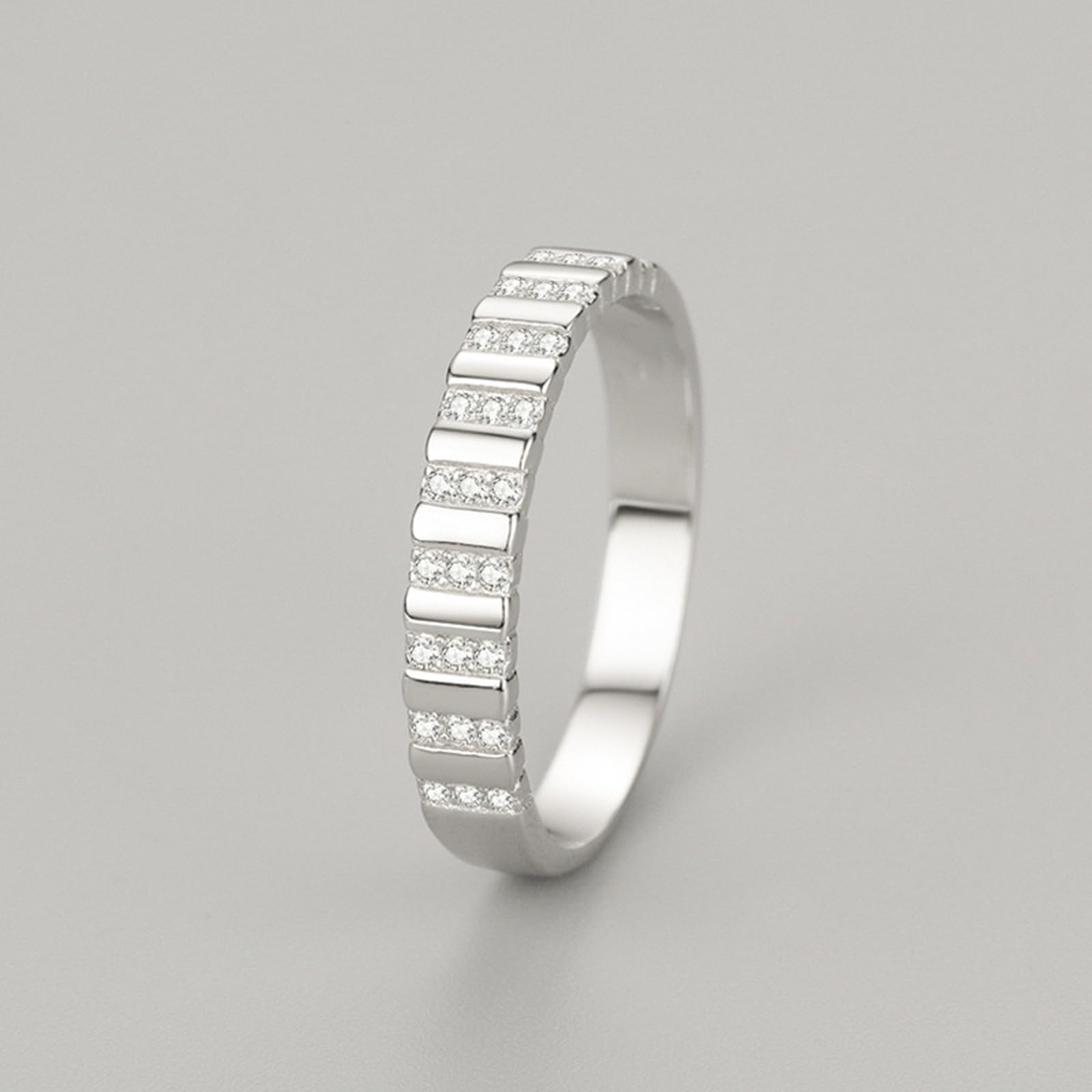 Alianzas de oro auténtico para mujer, anillo de boda único con diamante cultivado en laboratorio, anillo de compromiso, 3 mm, oro blanco