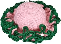 URTERYSER Handmade Crochet Bucket Hat with Ruffled Brim - Adult Fisherman Windproof Knit Hat for Men Women