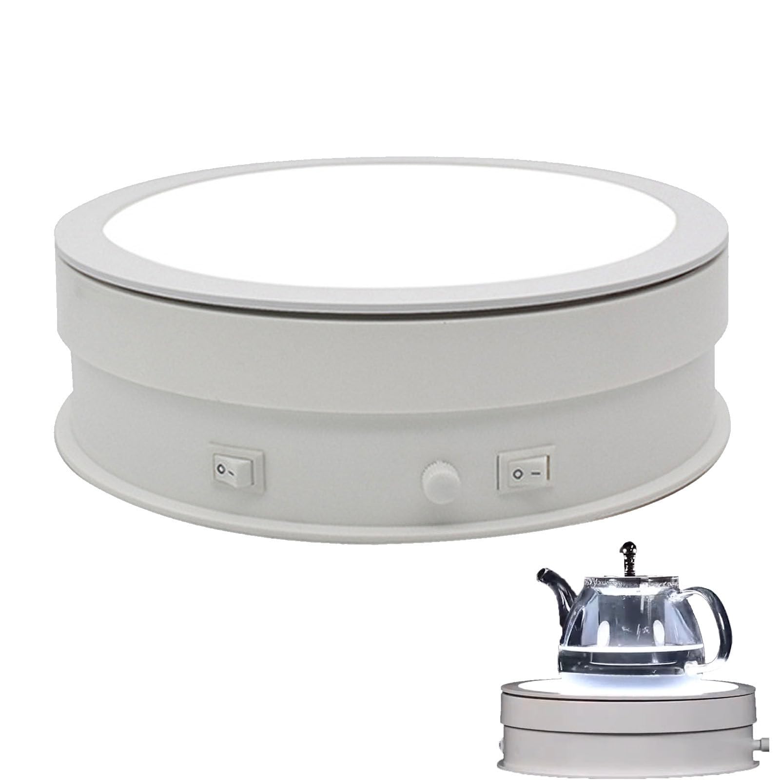 Plataforma Giratoria EléCtrica, Soporte De ExhibicióN Giratorio Motorizado Regulable De 20 Cm, Carga De Carga De 20 Kg, Plataforma Giratoria Silenciosa AutomáTica, RotacióN De 360º,Black