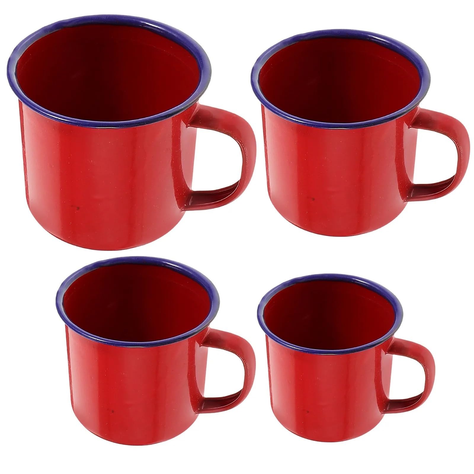 4-teiliges Emaille-Becher-Set, Schlichte, Elegante Trinkbecher | For Camping im Freien, Kaffee, Tee, Party, kleine Küche zu Hause, verwenden Sie Emaille-Becher