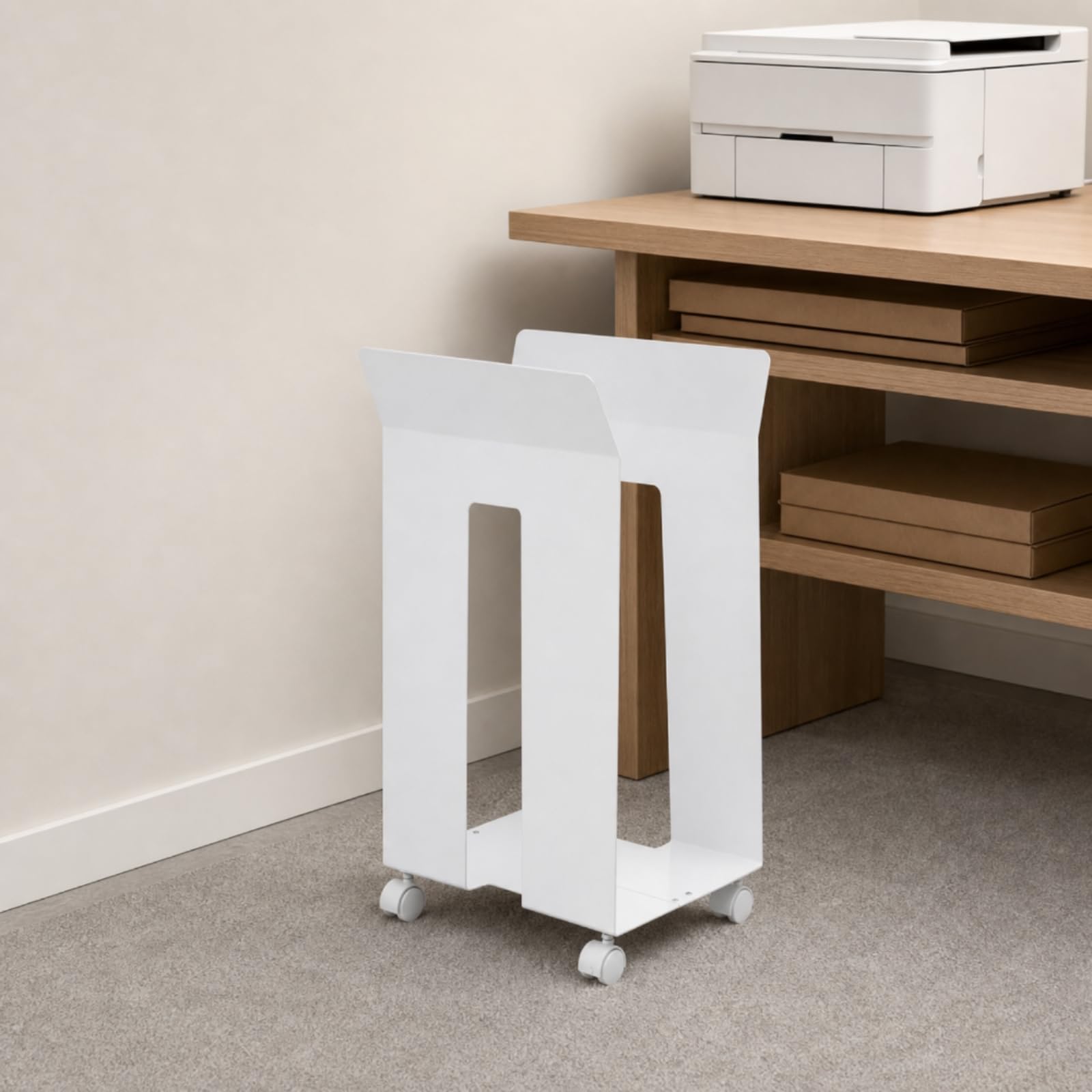 Almacenamiento con Ruedas Metálico Vertical Gran Capacidad Mueble para Hogar, Almacén