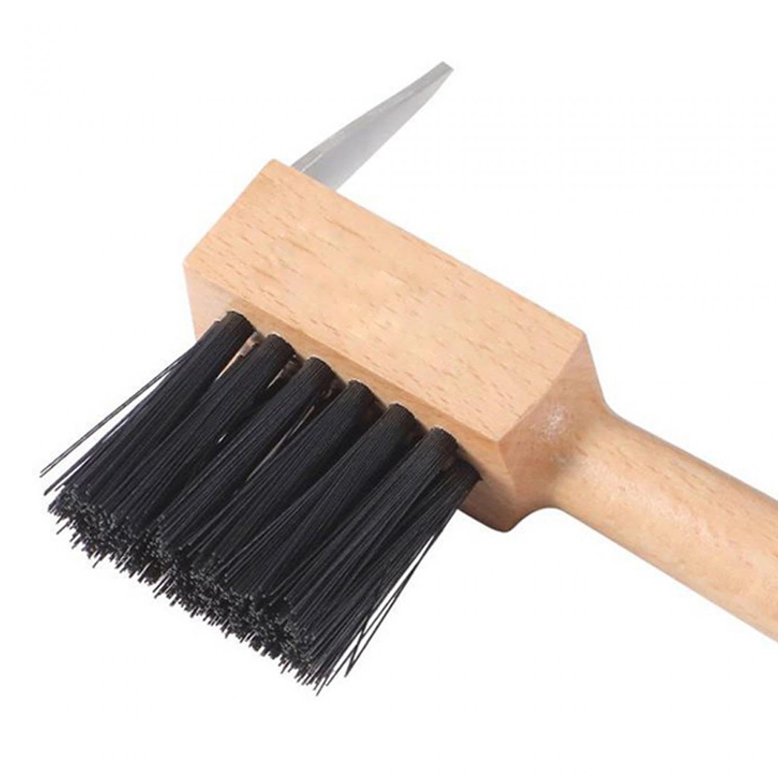 5 Piezas Cepillo Limpia Cascos de Caballo Gancho de Acero Cepillo de Cerdas Densas Mango de Madera Antideslizante Herramienta 2 en 1 Adecuada para EST