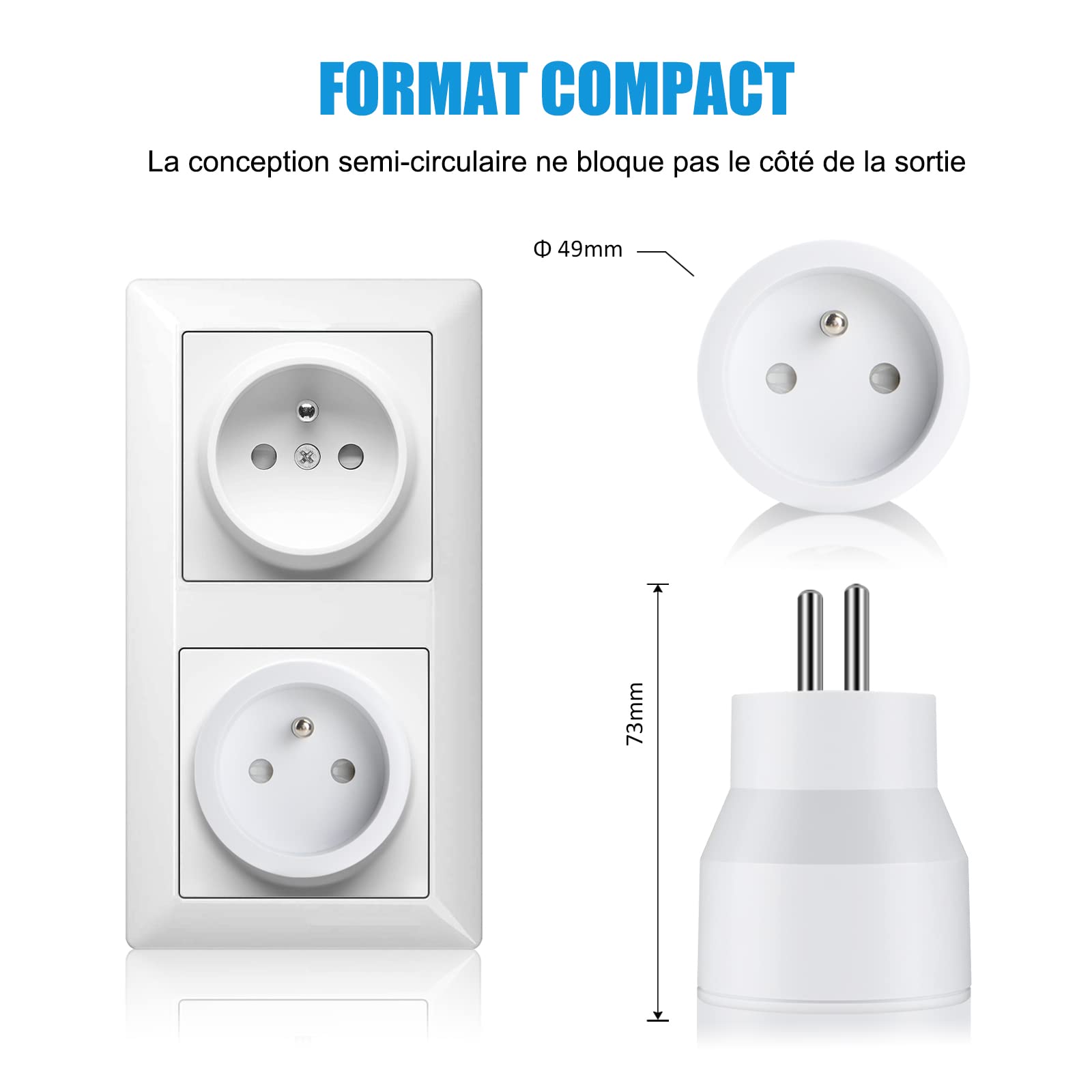 Prise Connectée WiFi, 10A Prise Intelligente Compatible avec Alexa, Google Assistant, Commande Vocale, Contrôle à Distance et Configuration Bluetooth, 4 Pack