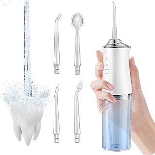 HOTMUZ Water Flosser Cordless,Water Picks for Teeth Cleaning,Rechargeable & Portable Water Flosser,Water Pick Flossers for Teeth,Electric Toothbrush with Water Flosser with 3 Mode