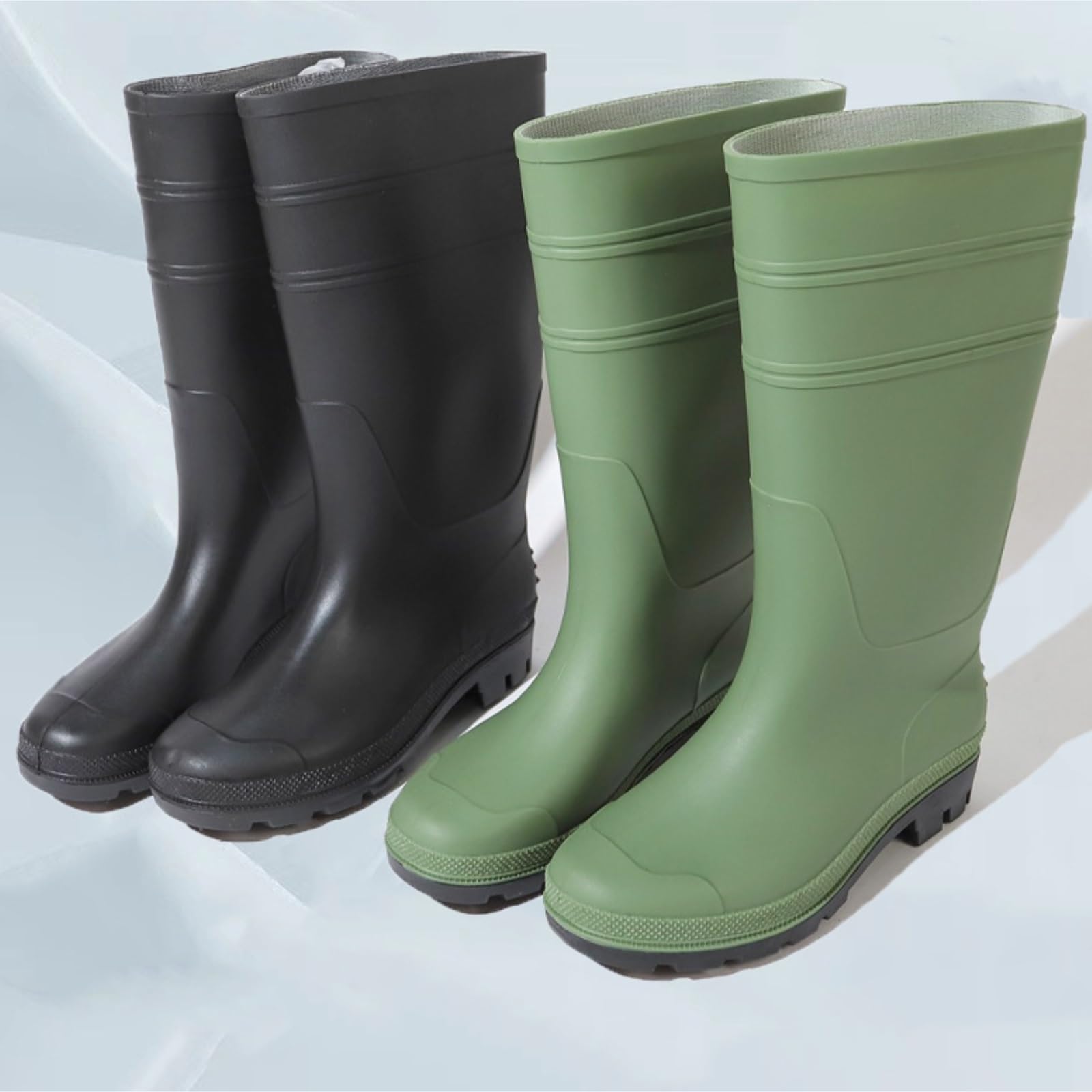 Buty Przeciwdeszczowe Męskie Wodoodporne I Antypoślizgowe Wysokie Kalosze Z Wysoką Cholewką, Matowym Wykończeniem Modne
