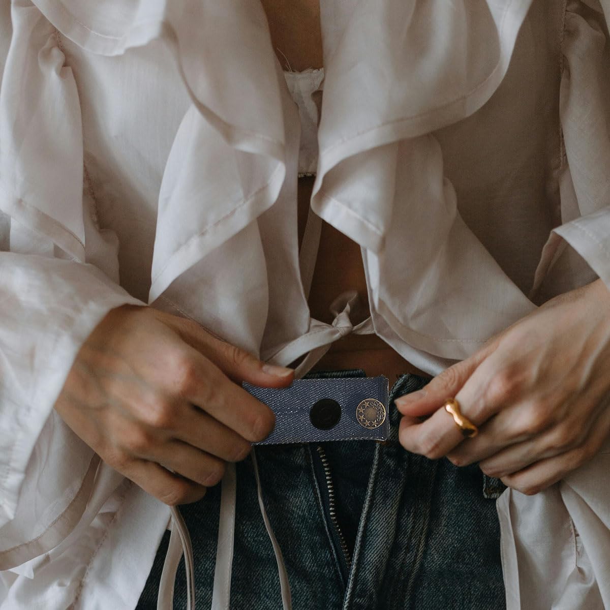 4 Pieces Waist Extender for Pants Jeans, Waistband Extenders, Adjustable Jeans Button Extender, Button Extender for Jeans for Jeans, Trousers, Dress and Pants - Image 7