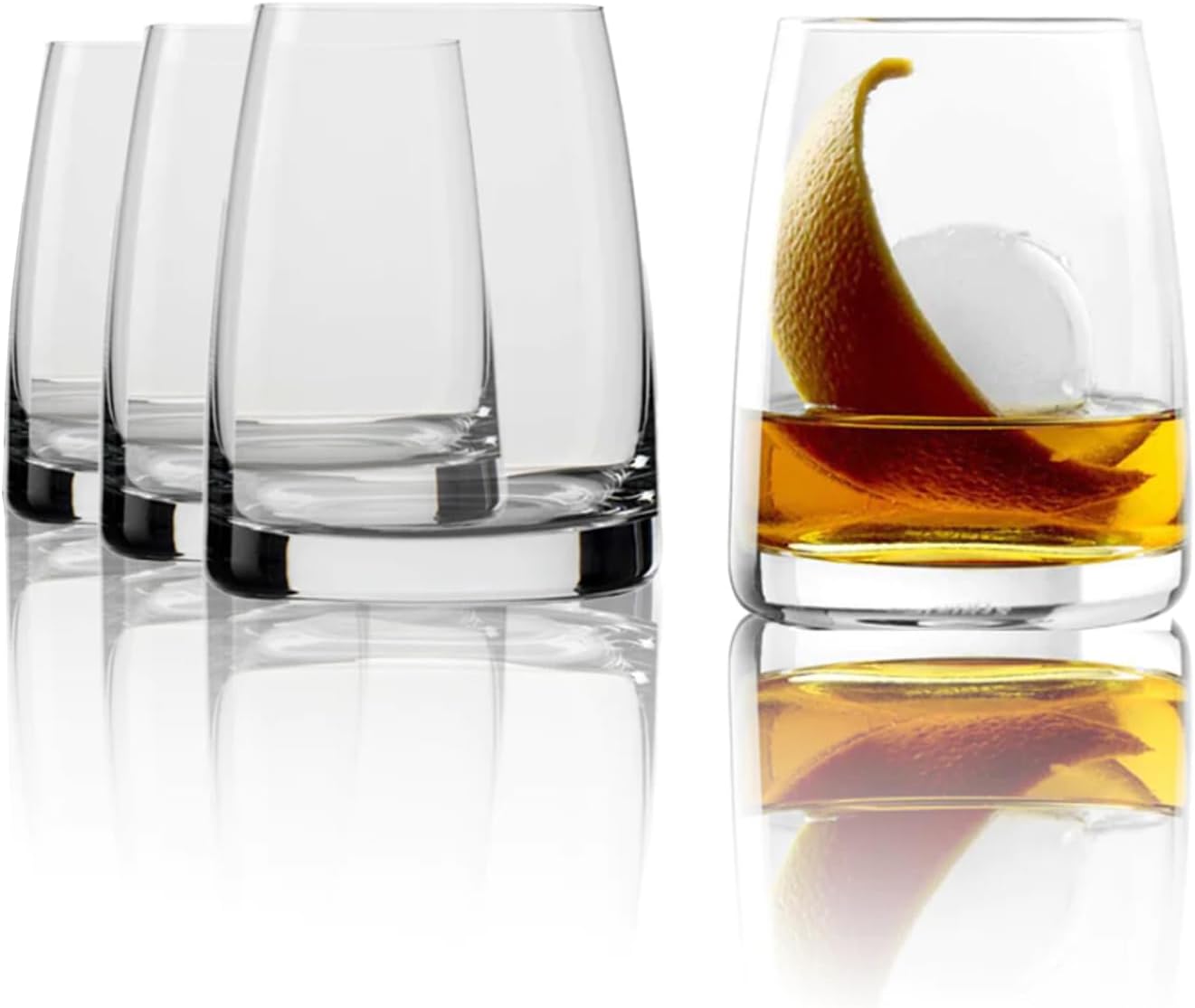 Stölzle Lausitz Experience Whisky Glasses D.O.F. Set of 4, 11 oz – Premium Whisky Tumblers in Timeless Design – Crystal Glass Whisky Tumbler – Dishwasher- & Shock-Resistant, Made in Germany