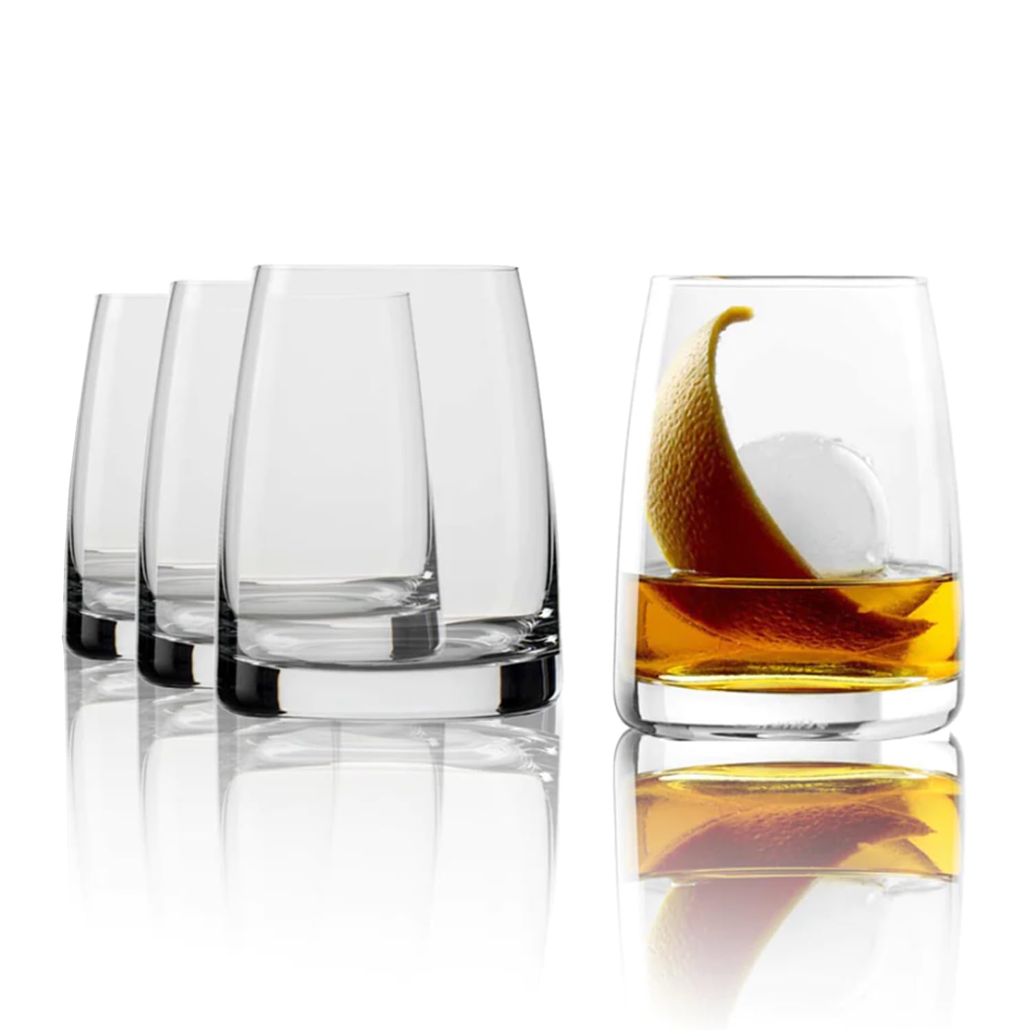 Stölzle Lausitz Experience Whisky Glasses D.O.F. Set of 4, 11 oz – Premium Whisky Tumblers in Timeless Design – Crystal Glass Whisky Tumbler – Dishwasher- & Shock-Resistant, Made in Germany