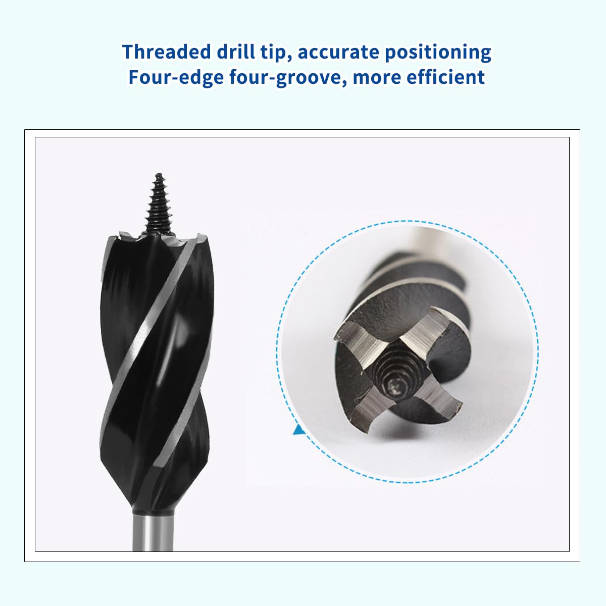 SUQIN Professional Wood Drill Bit 28mm x 165 mm,1/4 Inch Hex Shank Woodworking Hole Drill Bit,Self Feed Speed Wood Auger drill bit for Soft and Hard Wood,Plastic,with Centre Point - Image 4