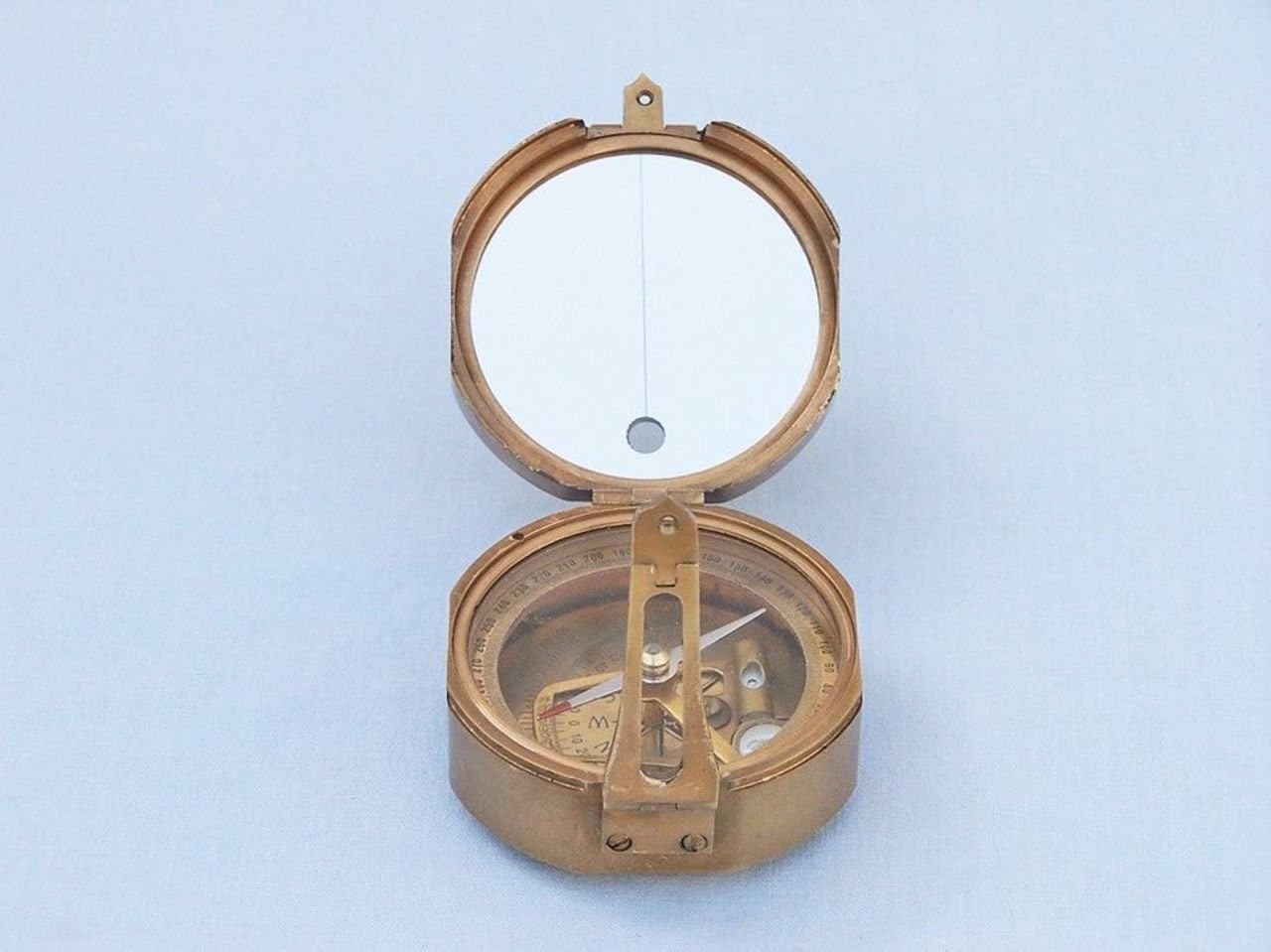 Hampton Nautical 3xglass-101 Antique Brass Brunton Pocket Transit w/Rosewood Box 4"-Functional Compass-Unique Gift