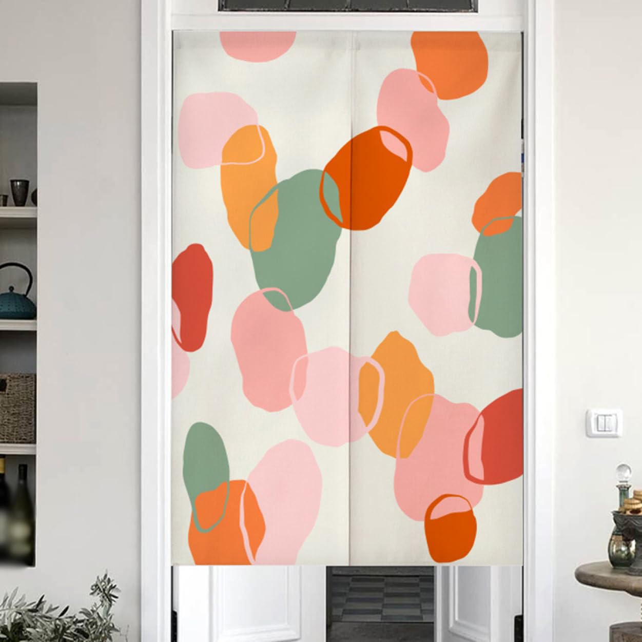 Amazon｜[YXSNG] のれん 可愛い ライン 柄 洋室 部屋 75*120 間仕切り