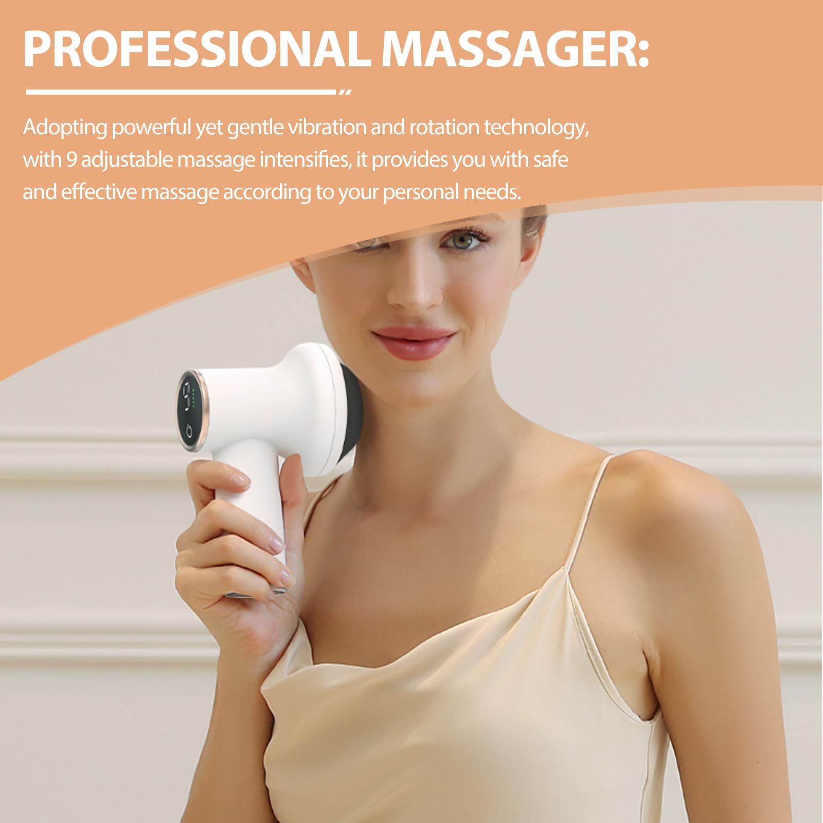 Massaggiatore elettrico cellulite, massaggiatore anticellulite, portabilità anticellulite, con 8 accessori intercambiabili, tonificante, allevia la stanchezza per gambe, collo, spalle, vita, addome