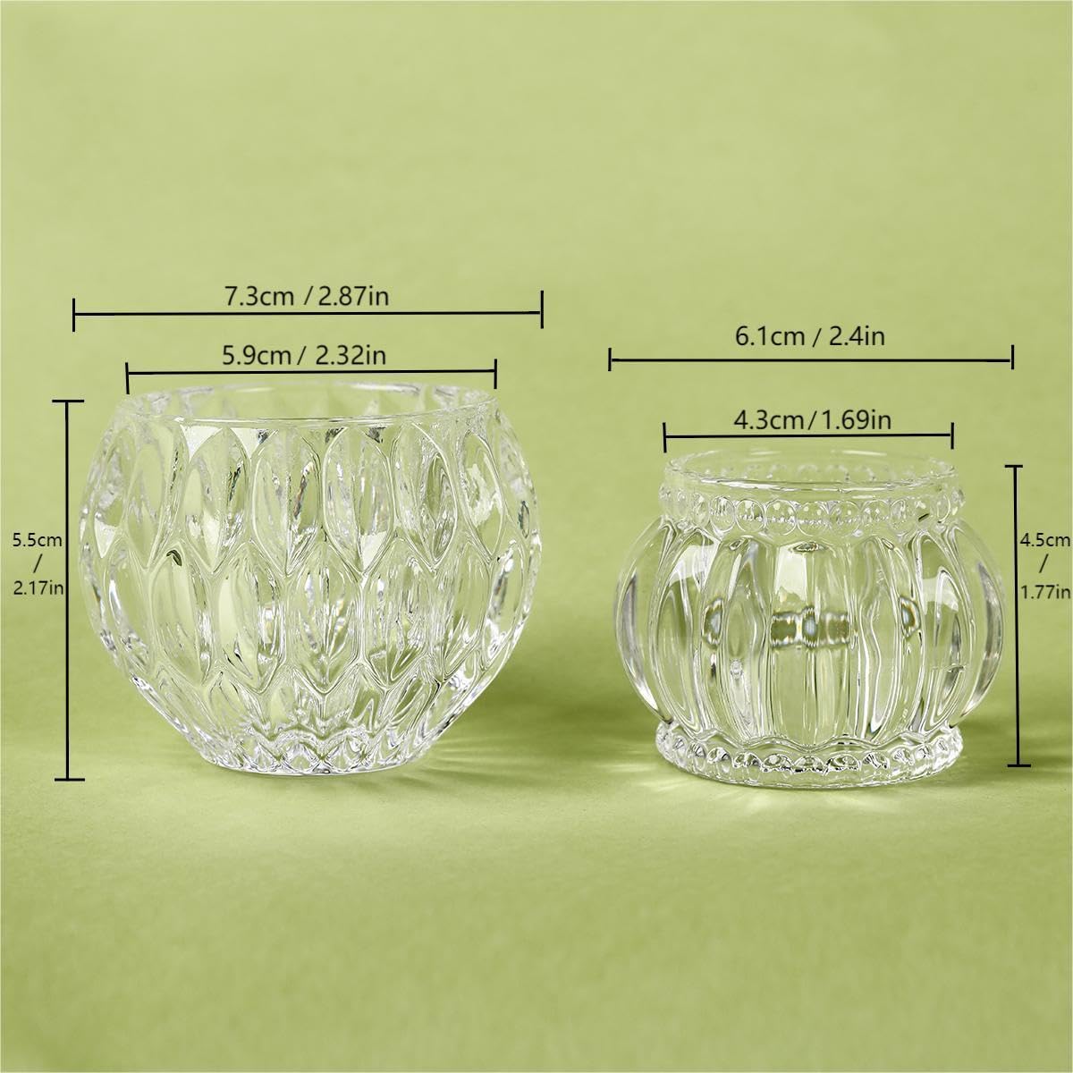 2 tazze sferiche per candele votive in vetro trasparente per candele votive fai da te per realizzare feste di compleanno, decorazioni di nozze
