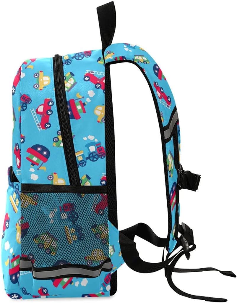 ALAZA Toddler Backpack for Boys Girls,Transportation Red Cartoon Cars Kid's Backpack,Kindergarten Children Bag Preschool Nursery Travel Bag Daycare Bag with Safety Leash
