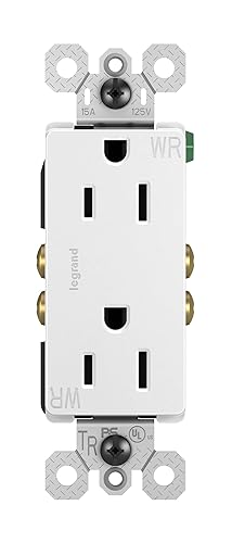 Miniatura 1 de Legrand Radiant 885TRWRWCC8 15 Amp 125 V para exteriores, resistente a manipulaciones, resistente a la intemperie, grado residencial, decorador