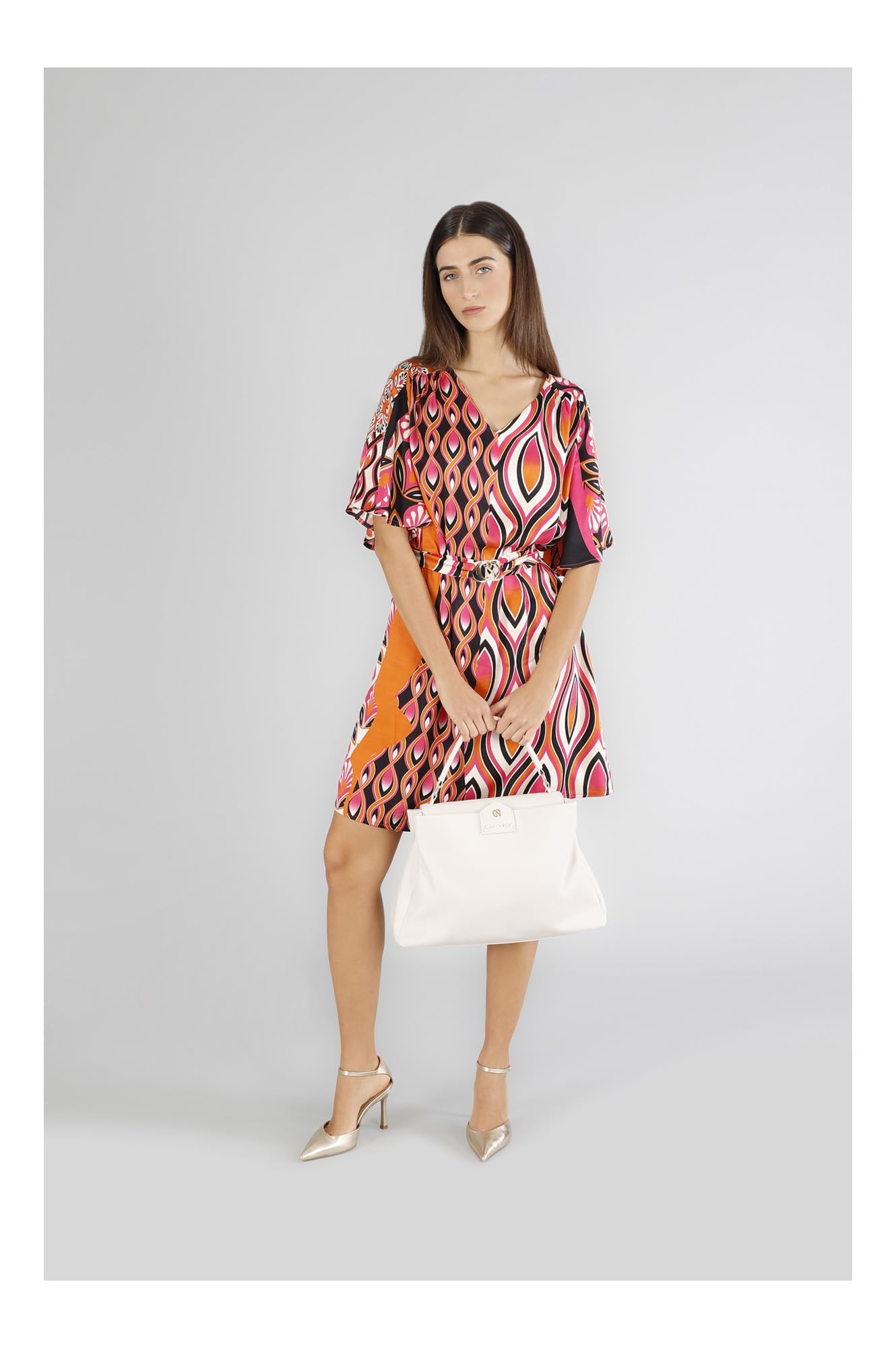 CAFèNOIR - Borsa Donna a Mano con Tracolla a Catena Removibile, Pattina Decorativa, Logo Metallo, Tasca Zip, stile Casual Chic Raffinato