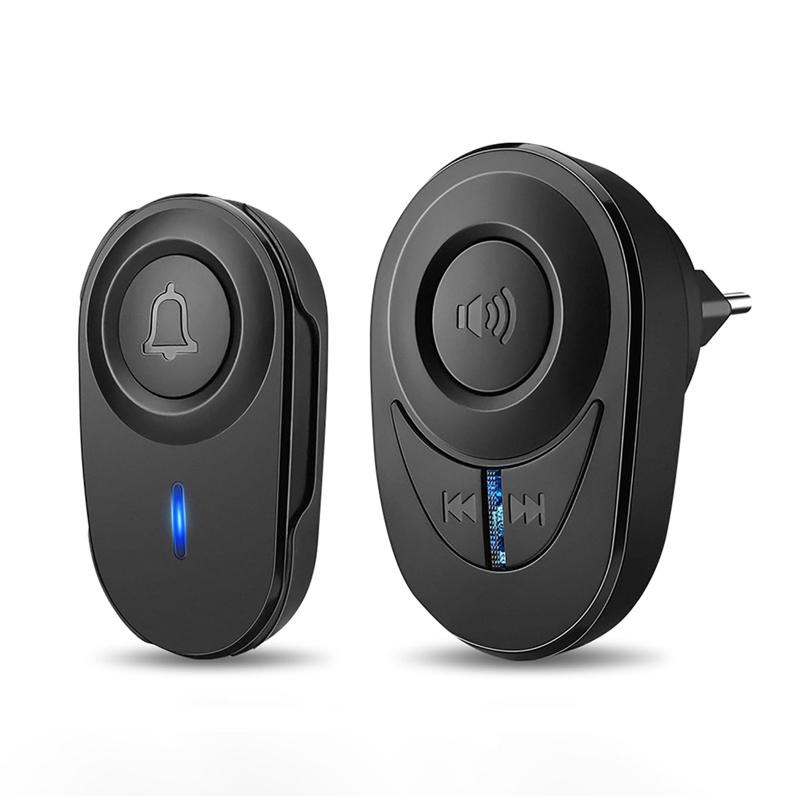 HAPYTHDAWireless bell, outdoor waterproof doorbell, wireless set, wireless bell, outdoor waterproof doorbell, remote control doorbell, 52 melodies, 5 volume levels, black