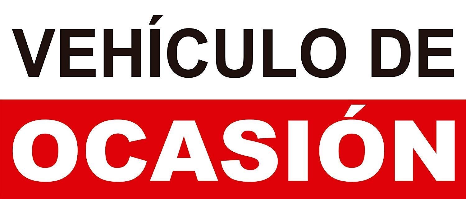 Cartel Coche en Ocasión 60x25cm | Rótulo Fabricado en Polipropileno con 3 Hendidos y 2 Tiras de Iman para el Techo | Rotulo Coche en Ocasión Resistente a la Intempérie