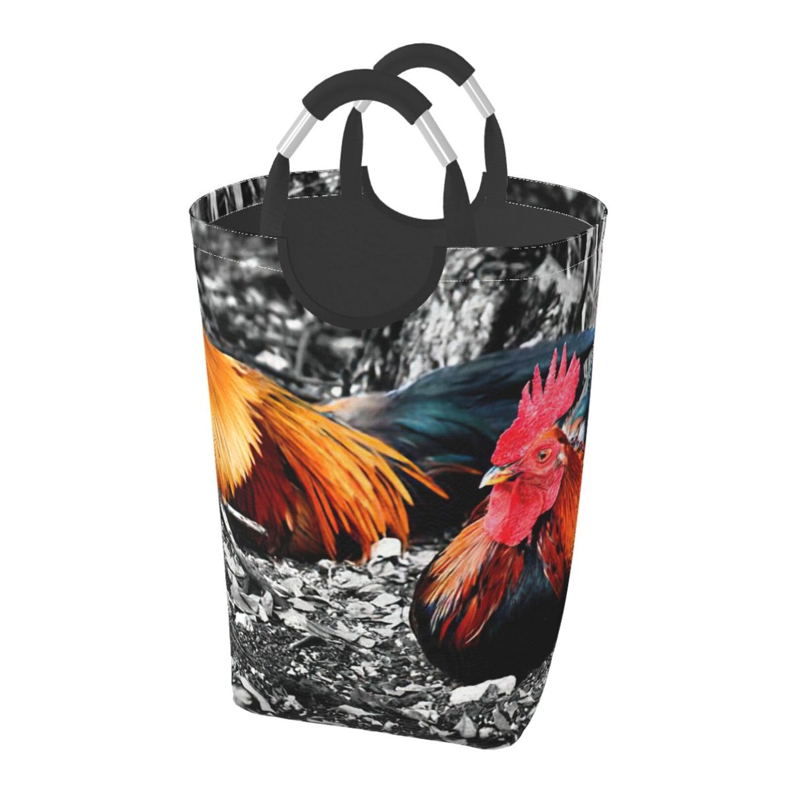 Panier à linge pliable 50L en tissu Oxford avec imprimé coq