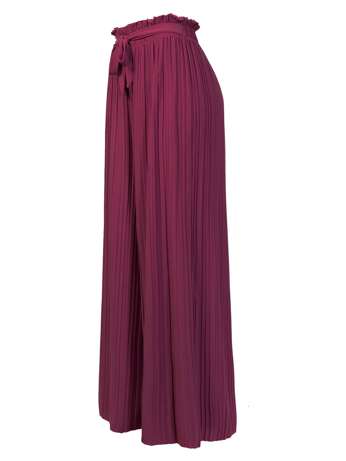 Design by Olivia Womens Ribbon Tie Chiffon Loose Pleated Wide Leg Palazzo Pants