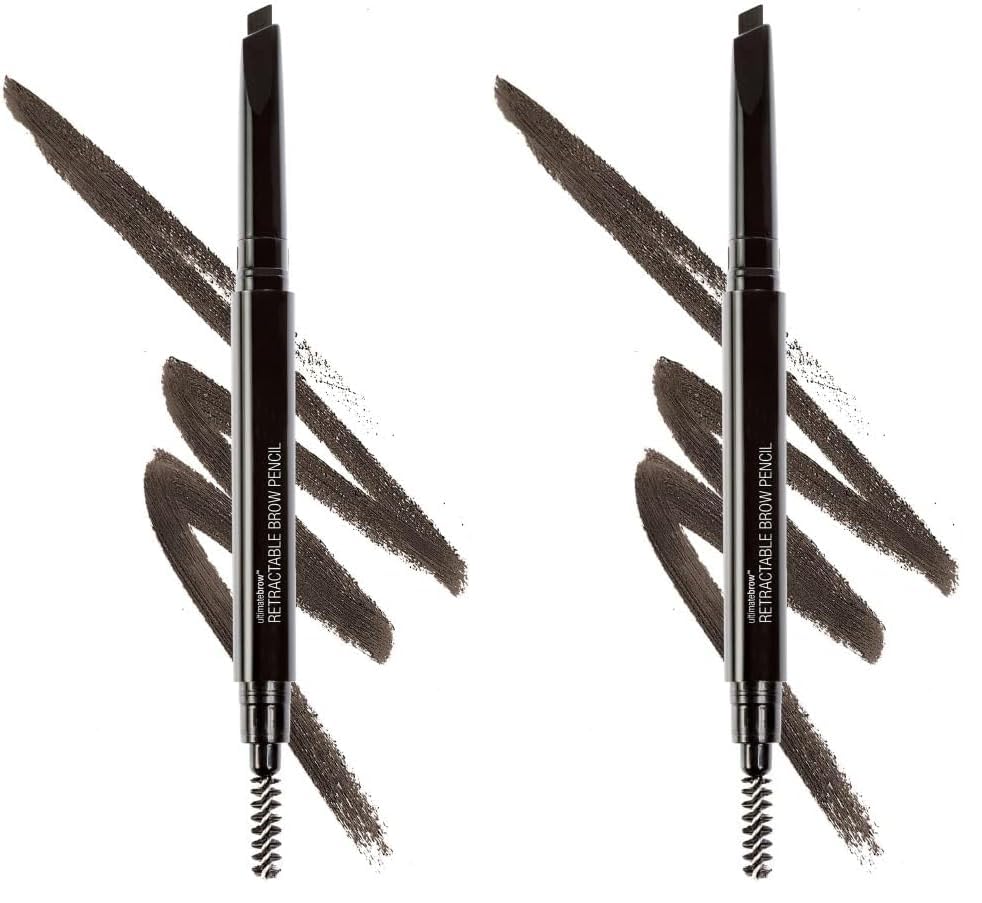 Image of wet n wild Ultimate Eyebrow Retractable Definer Pencil, Dark Brown, Dual-Sided, Fine Tip, Shapes, Defines, Fills Brows Makeup (Pack of 2)