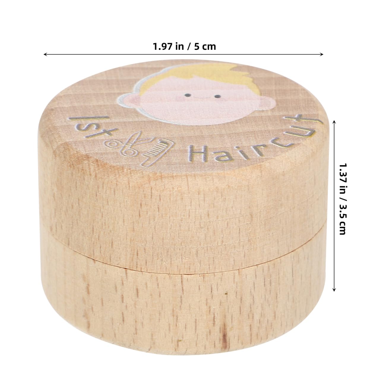 Abaodam Baby First Haircut Keepsake Box Wooden Haircut Storage Container for Boys Girls Nursery Decor 1.97X1.97X1.38In Cherished Memory Holder - Image 3