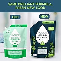 Vista 5 de Puracy Recambio de detergente líquido para ropa, 1,4 sin dioxano, natural, sin olor, suave detergente líquido concentrado para ropa con enzimas que