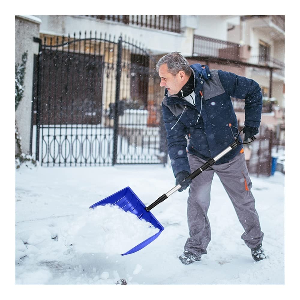 Rascador de Hielo para Coche Pala Plegable con Mango Remoción De Nieve Ancha para Automóvil Pala De Nieve Portátil Grande para Entrada De Auto, Jardín Liviano Rascadores de Hielo para Coche