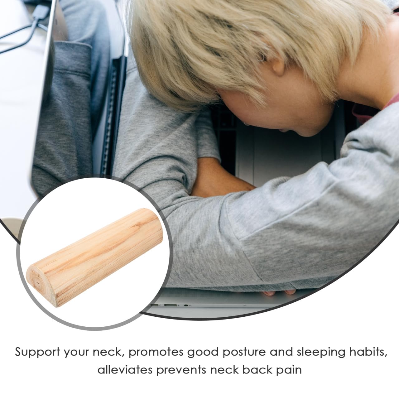 SEWACC Almohada Cervical de Madera para Sauna Soporte Lumbar Ergonómico Almohada de 7 CM de Altura para Uso Diario Baño de Vapor Accesorio para Relajación y Cuidado Cervical