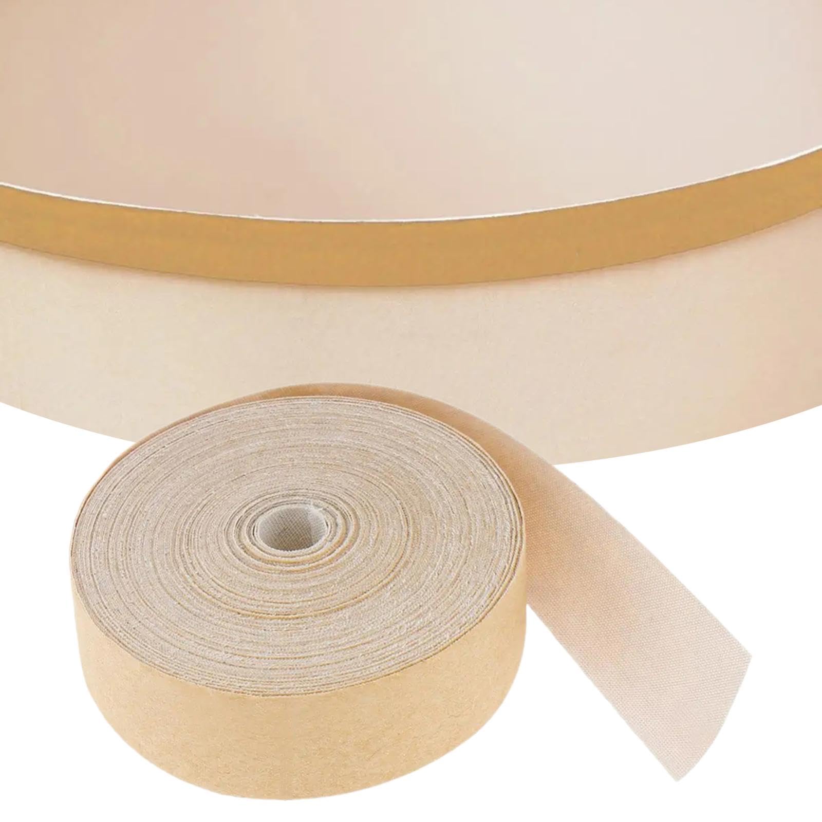 DOITOOL Nastro Per Bordatura Paralumi Fai-Da-Te In Mussola - 10 Metri, Autoadesivo E Termoadesivo, Colore Beige/Crema, Per Decorazione Vintage
