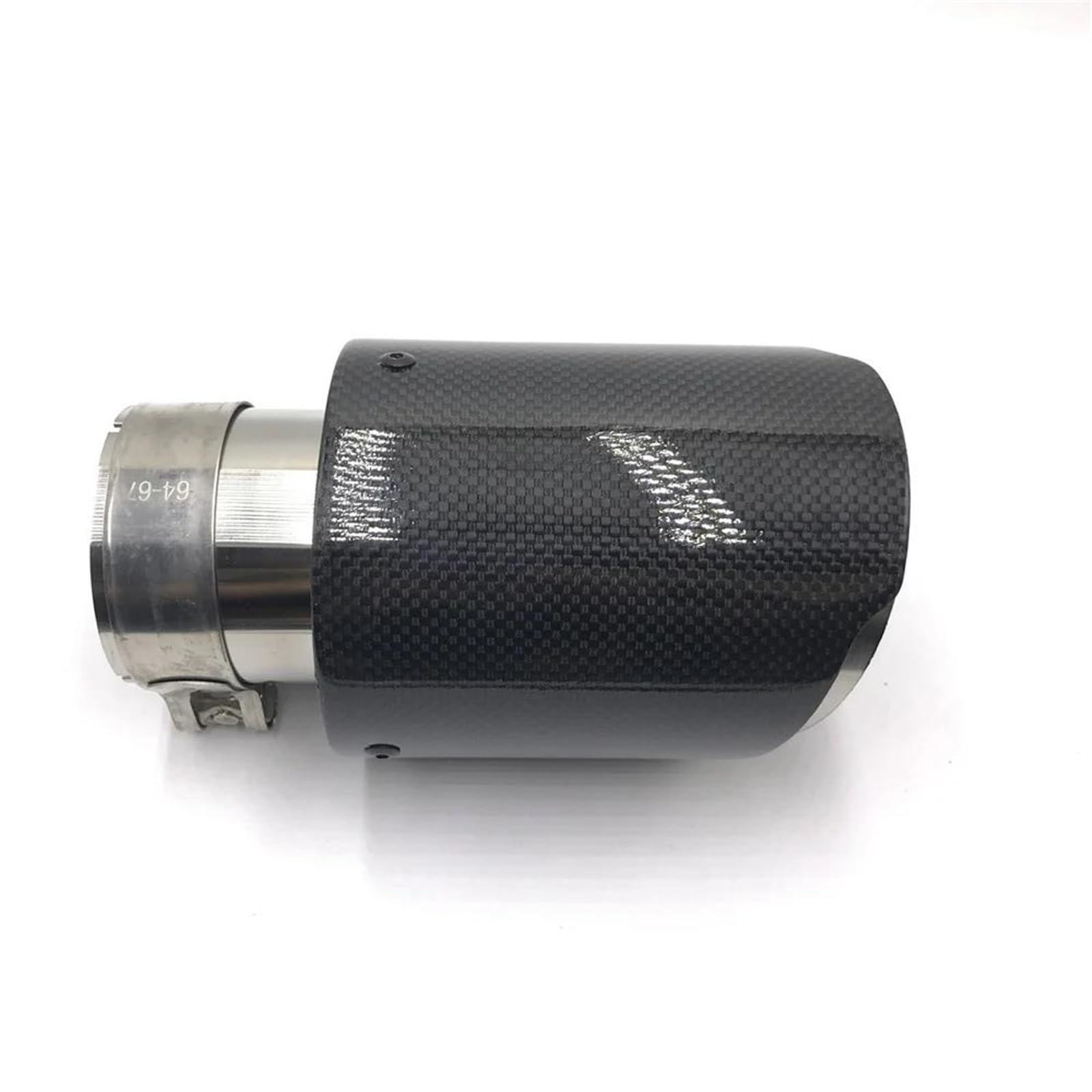 DZSLLOOI Exhaust Tip 1pcs 304 Stainless Steel Muffler Exhaust Tip Glossy Carbon Exhaust Pipe For BMW Exhaust tips(IN 70MM-OUT 89MM)