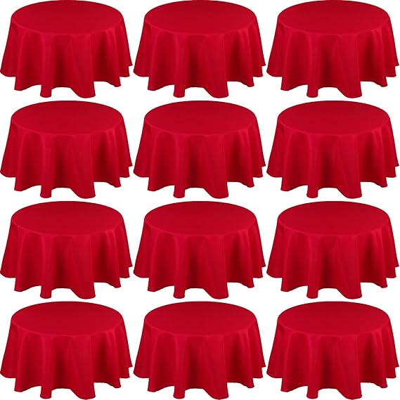 12 Pack 84 Inch Polyester Round Tablecloth for 20"58