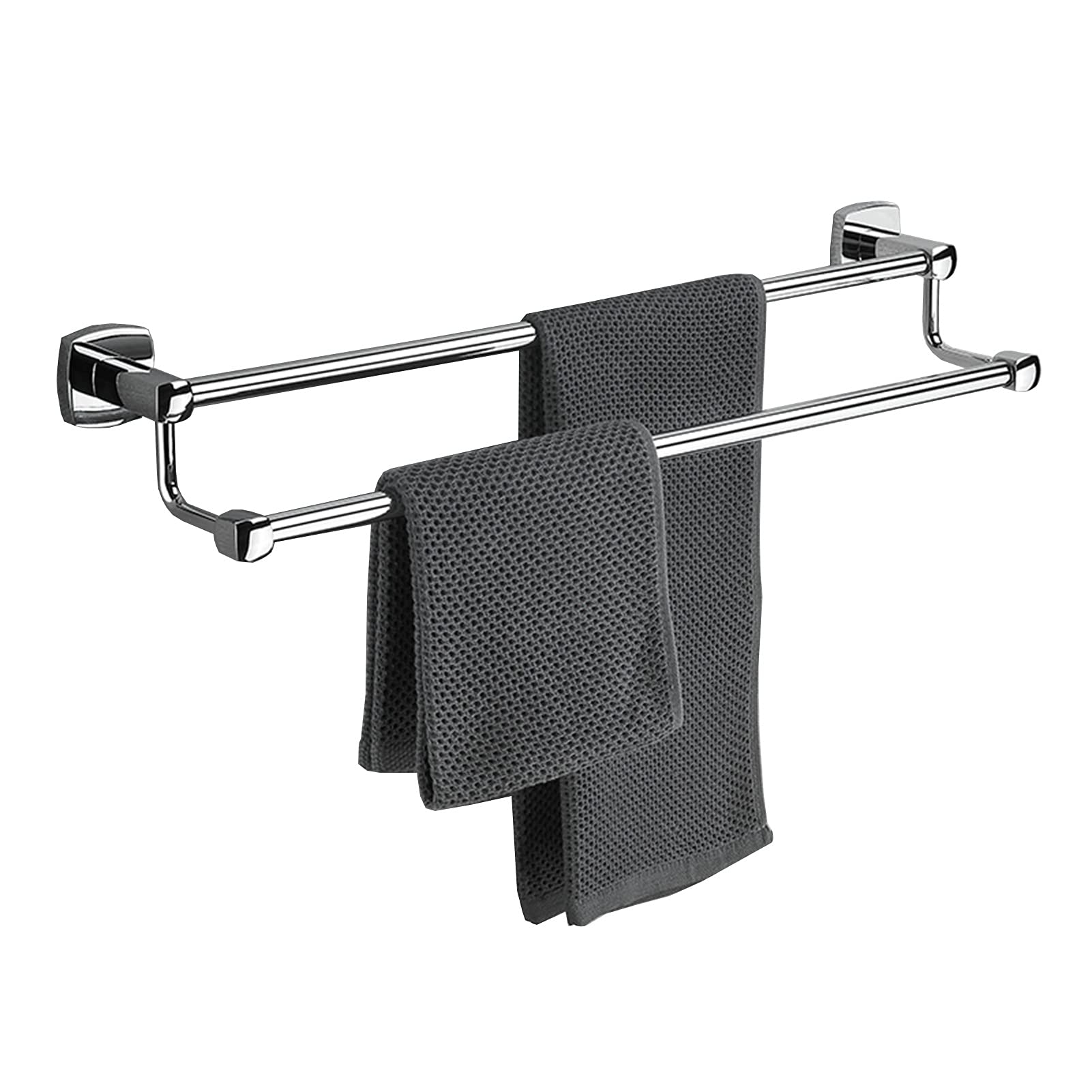 Portasciugamani da Parete Doppio portasciugamani da Doccia per Bagno, portasciugamani SUS304 Finitura Argento Lucido in Acciaio Inossidabile per Bagno o Cucina (Dimensioni : 100cm)