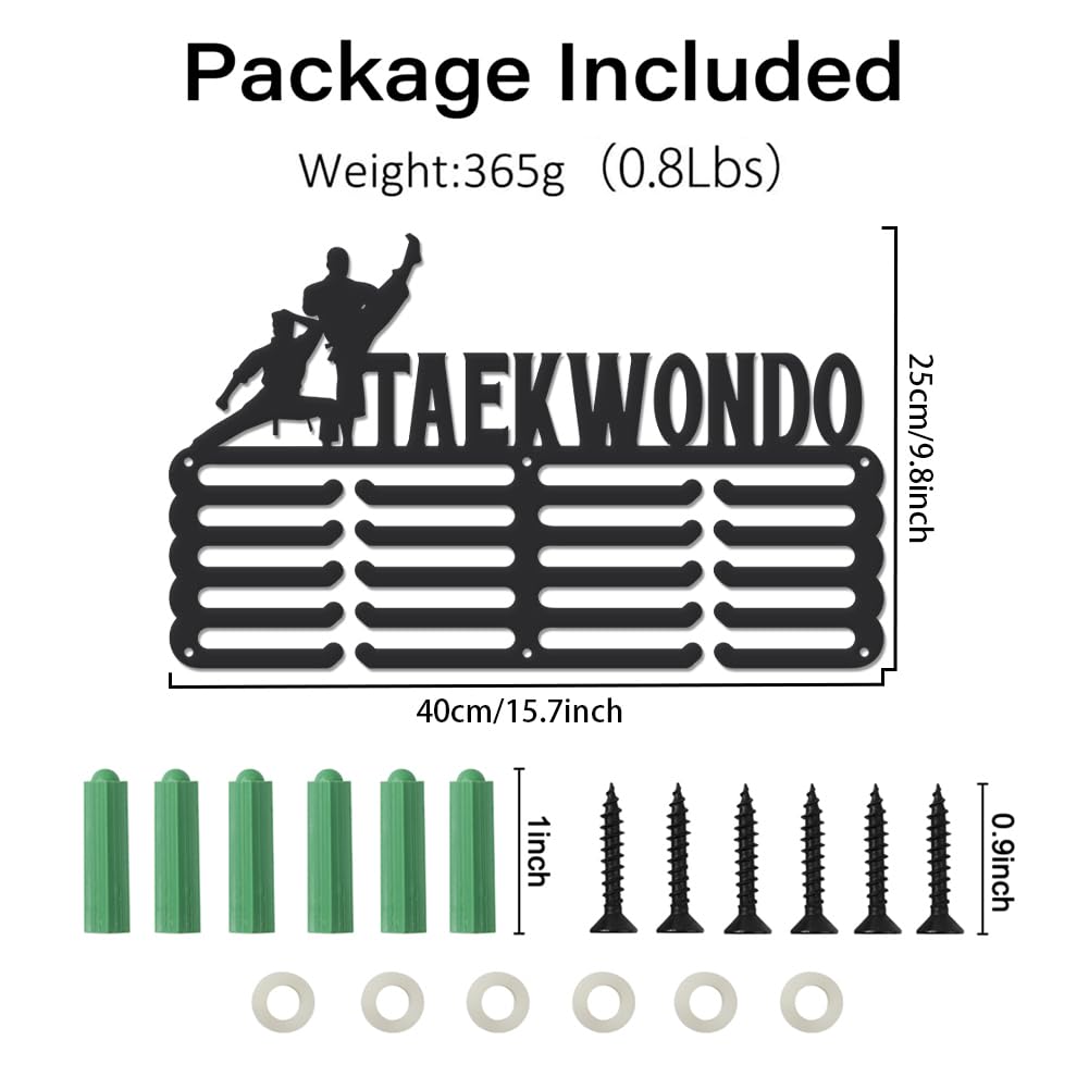 SUPERDANT Porta Medaglie da Taekwondo Portamedaglie da Muro Sportivi in Metallo 5 File 20 Ganci Espositore da Parete per Medaglie Ripiano in Ferro Regali per Atleti