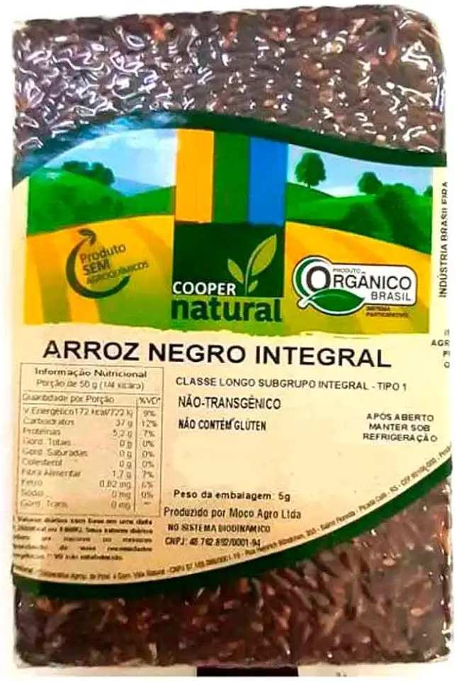 Arroz Negro Selvagem Orgânico CooperNatural 1Kg: sabor e saúde