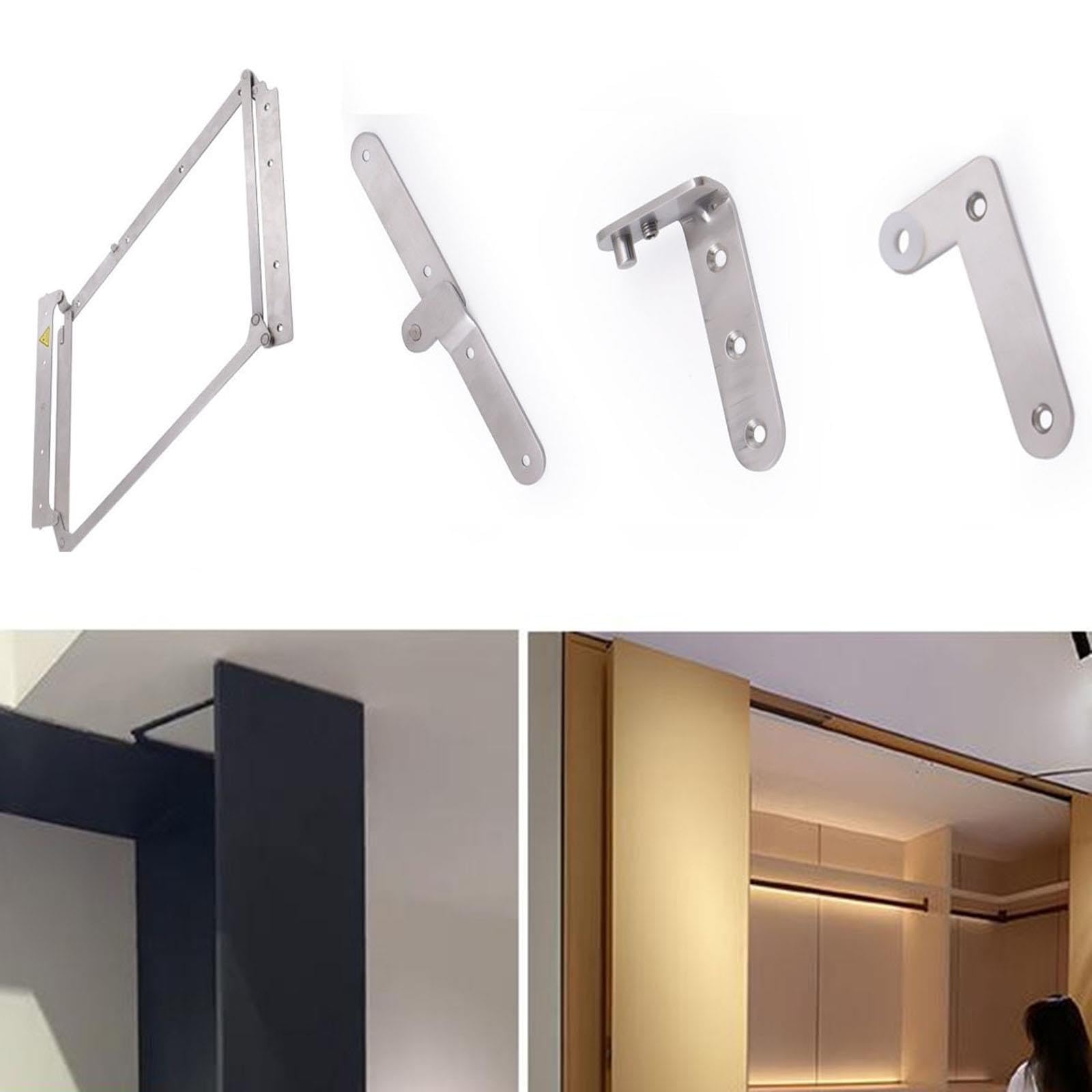 180 gradi Set di ferramenta per porte pieghevoli in acciaio inox | Kit completo "tutto in uno" con cerniera per porta a 180 gradi, funzionamento fluido e silenzioso, kit cerniera a perno