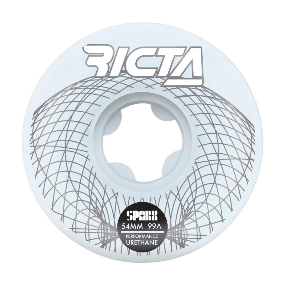 Ricta Wheels Wireframe Sparx Skateboard Wheels 99a White 54mm