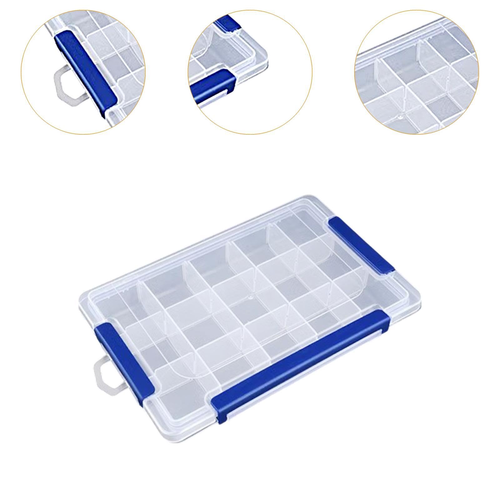 Scatola trasparente organizer per perline, per gioielli fai da te, attrezzatura da pesca, decorazioni per nail art, con divisori rimovibili, 15 scomparti grandi