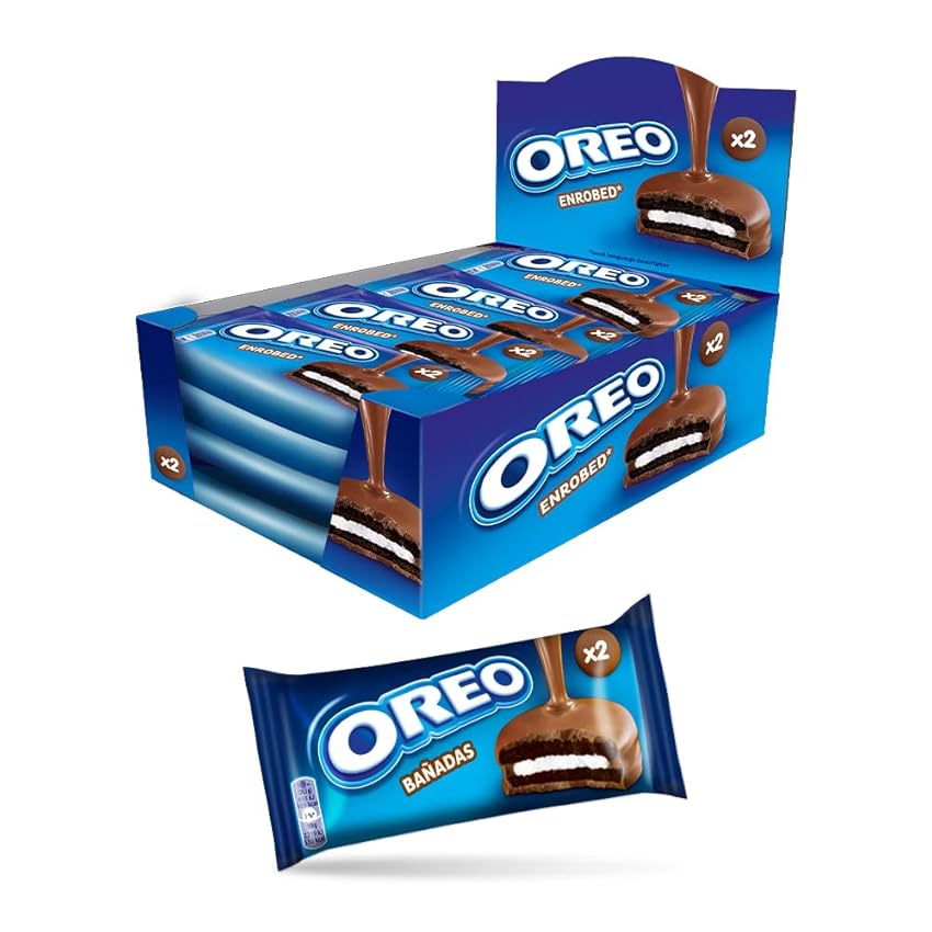 Immagine del prodotto Oreo Banadas Choco, Biscotti con copertura al Gusto di Cioccolato al Latte, Il tuo Oreo avvolto da una golosa copertura di Cioccolato, 24x41g (24 monoporzioni da 41g)