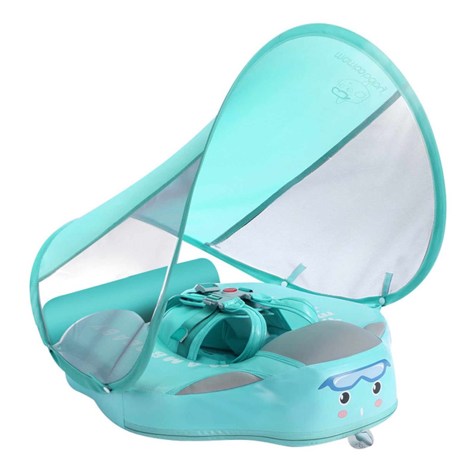 Mambobaby Float with Canopy, Non-Inflatable Swim Trainer for Infants and Toddlers 3-24 Months, Avoid Flip Design, UPF 50+, Safe & Comfortable Baby Pool Float