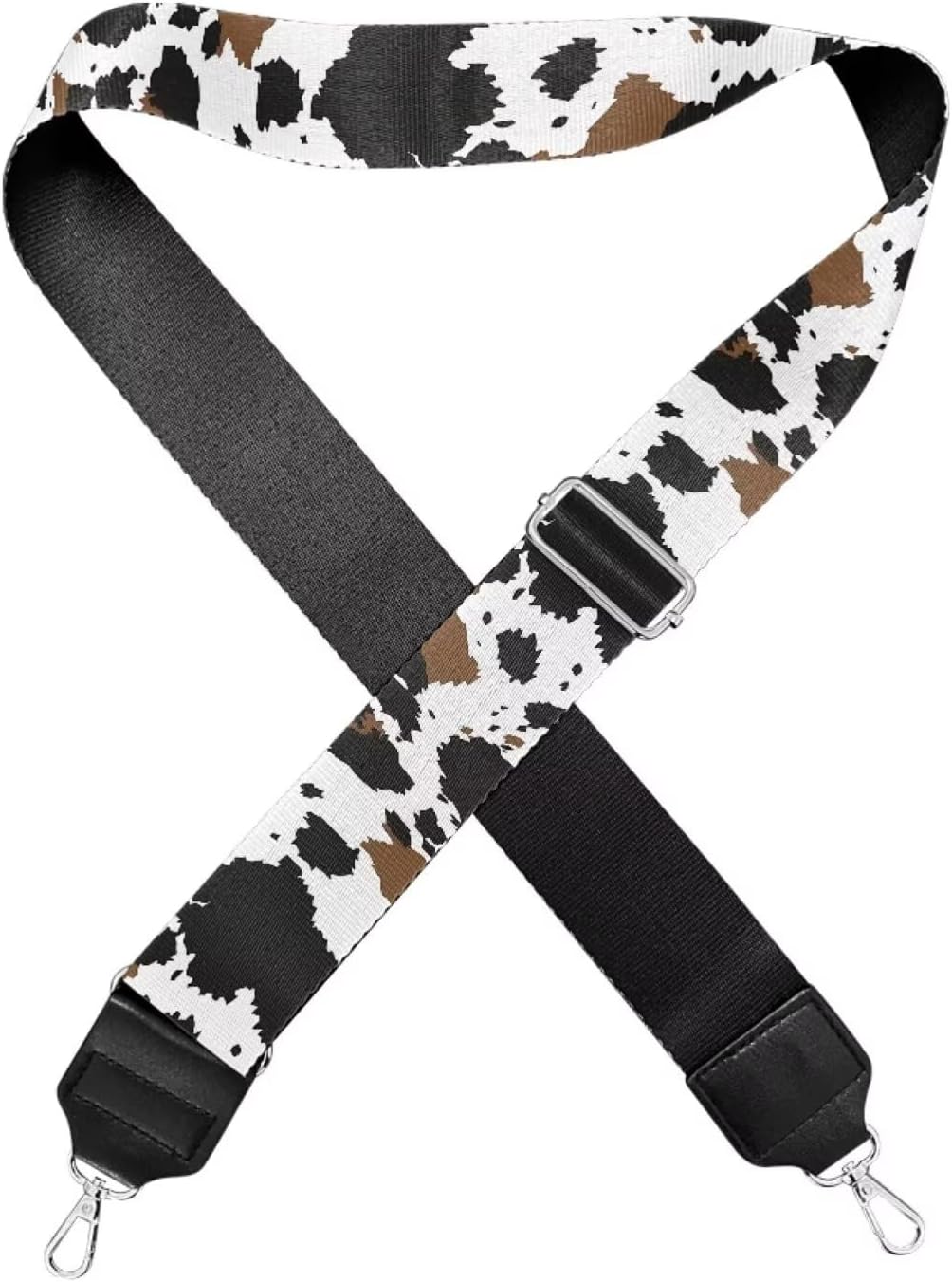Coldinair Black Brown Cow Print Purse Straps Replacement Wide Crossbody Bag Strap Adjustable Wide Guitar Straps for Handbags Luggage Strap image 2