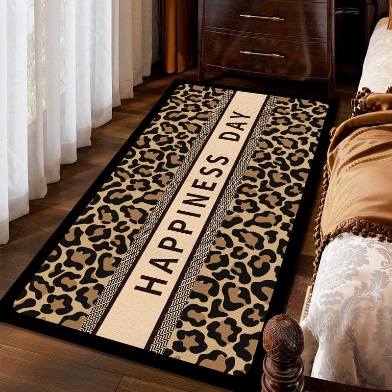 Tapis de pied léopard isolant et doux contre le sol froid du salon 120x160cm