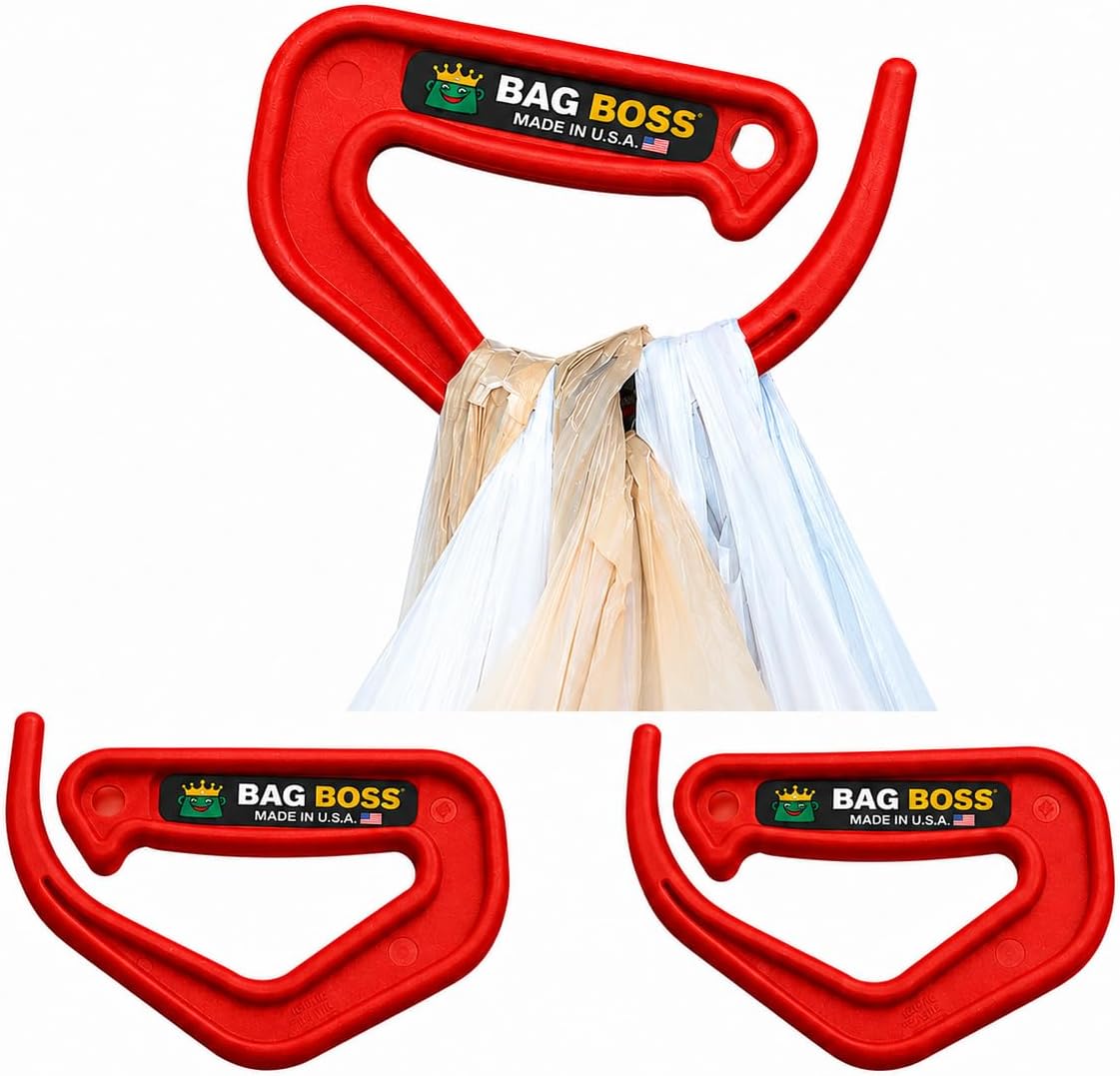 Bag Boss Grocery Bag Carrier, Heavy Duty Handle for 4-6 Shopping Bags