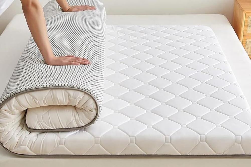 Materasso futon giapponese portatile, pieghevole, di medie dimensioni, morbido e spesso