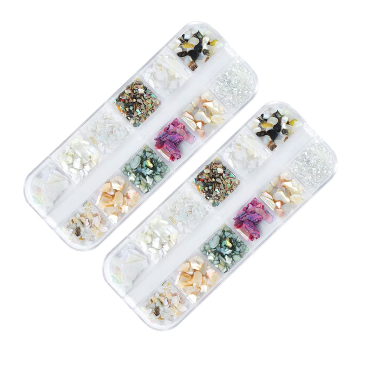 BESTYASH 2 Sets Natural Shell Flake Nail Art Decor of Fashion Manicure Decoration for Elegant DIY Nail Design Lightweight and Durable Accessories for Women Creative and Chic Handmade Fun