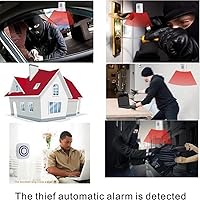 Vista 6 de Alarma inalámbrica de seguridad para el hogar, alerta de entrada Enegg, timbre de timbre de puerta de visitante con 1 receptor enchufable y 2